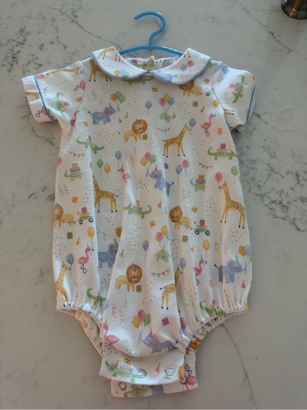 Baby One-Piece with Pastel Safari Print